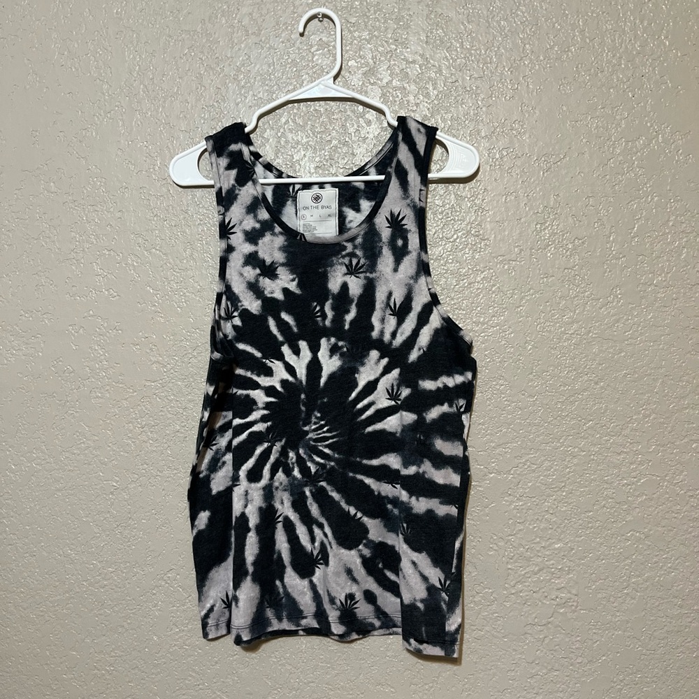 Black and White Tie-Dye; On The Byas Tank Top